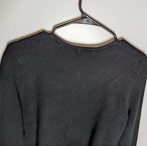 Charter Club Cardigan Sweater Black TexturedOpen Front Cropped Size M - Picture 10 of 16